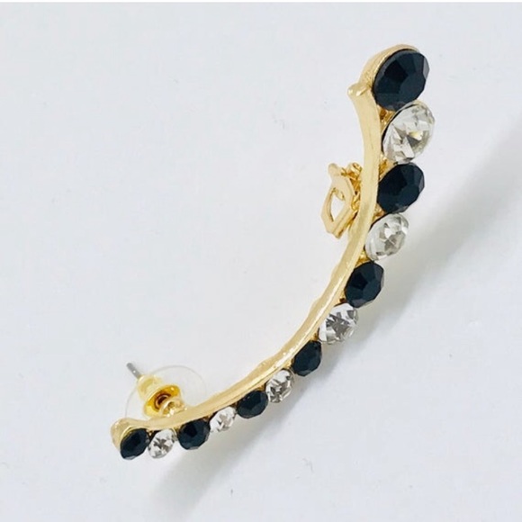 Statement Black & Clear Ear Climber - Picture 3 of 6